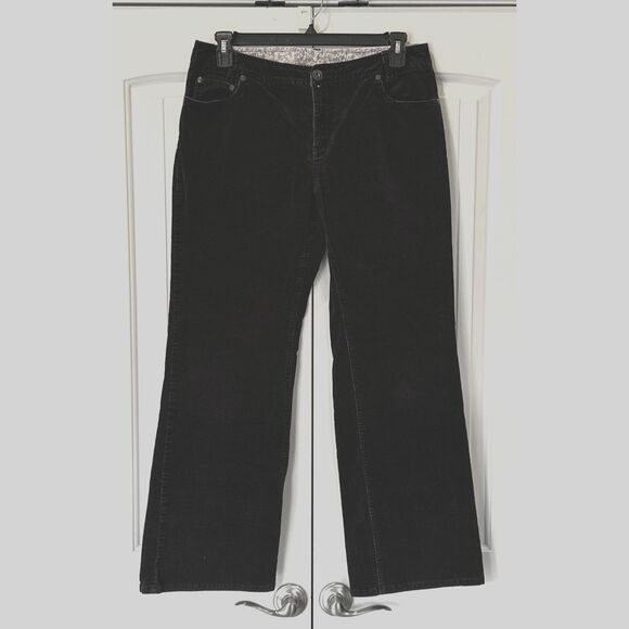 Women's Ruff Hewn Black Corduroy Wide Leg Bootcut Jeans Size 12 - Picture 1 of 3